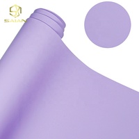 Tissu synthétique semi-PU lisse uni léger de 0,8 mm, 48 couleurs, pour sacs à main, bagages, chaussures et accessoires