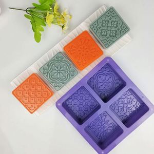 Reusable 4 Cavity Silicone Soap <b>Mold</b> Non-Stick Handmade Soap Making <b>Molds</b> for DIY Crafts <b>Candles</b> - Product Image 3