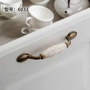 European Style Ceramic <b>Cabinet</b> Handle 6033 Zinc Alloy Bar Shape For Drawer And Wardrobe Door - Product Image 2