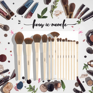 <span class=keywords><strong>Set</strong></span> <span class=keywords><strong>de</strong></span> <span class=keywords><strong>Brochas</strong></span> <span class=keywords><strong>de</strong></span> <span class=keywords><strong>Maquillaje</strong></span> Kabuki Profesional Morph Arel, 15 Piezas, Alta Calidad, Color Caqui, con Mango <span class=keywords><strong>de</strong></span> Madera, Logotipo Personalizado, para Rostro - Product Image 3