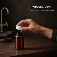 Bouteille en plastique à large ouverture Amber avec bouchon à vis blanc, pot cosmétique vide pour crème, plusieurs tailles pour l'emballage de crème et de poudre, approvisionnement en gros