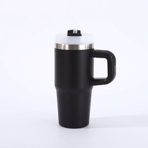 14oz Tumbler Travel Car Handle <b>Mug</b> Double Wall Insulated Stainless Steel Lid Straw Non-Slip Bottom - Product Image 4
