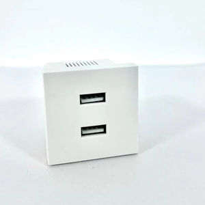 原厂双USB端口壁式电源插座 45*45mm - 5V 2.1A 智能充电插座 - Product Image 1