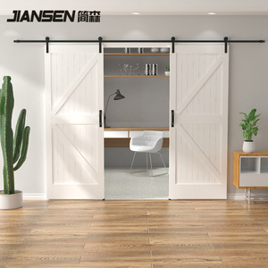 Jiansen trang trí <span class=keywords><strong>DIY</strong></span> cửa trượt phần cứng Antique phong cách cổ điển trượt Barn <span class=keywords><strong>Door</strong></span> phần cứng Kit cửa trượt theo dõi - Product Image 2