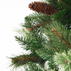 工場卸売環境にやさしい非点灯混合PVC & カシミアハードニードル7.5フィート225 Cmクリスマスツリーとパインコーン - Product Image 3