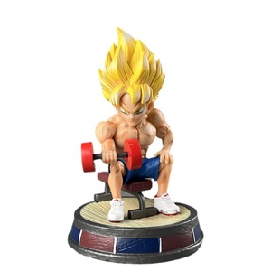 Pour CB Fitness Muscle Lifting PVC Haltère Singe Roi Vegeta Super Saiyan Japon Fait À La Main Modèle Ornements 1/12 Échelle - Product Image 5