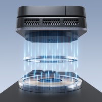Support de chargeur sans fil 25W avec refroidissement par ventilateur magnétique puissant, station de charge sans fil pour téléphone, montre et écouteurs