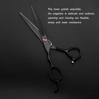 Ciseaux à effiler professionnels Fire Dragon JP440c de 6 pouces pour gauchers, manche en acier inoxydable, 30 dents, noirs, pour la coupe de cheveux
