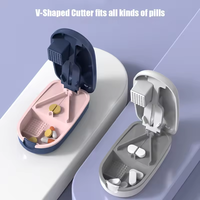 Coupe-pilules portable de voyage, séparateur, boîte à médicaments avec lame en acier inoxydable, broyeur et moulin