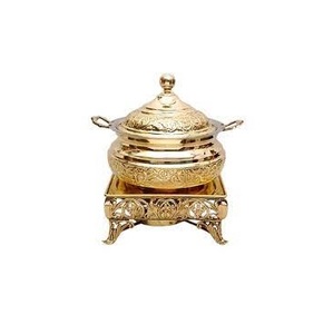Chauffe-plats en métal en laiton Style de luxe chauffe-plats Buffet de mariage servant des aliments chauffe-plats pour l'utilisation de service de mariage d'hôtel - Product Image 1
