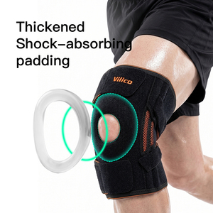 Genouillère de compression professionnelle en tissu polyester respirant et antidérapant avec ressort latéral pour hommes – Vente en gros - Product Image 3