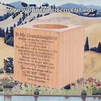 Mini pot à succulentes en bois moderne, en bois massif, écologique, créatif, cadeaux gravés personnalisés et souvenirs de mariage