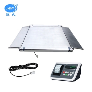 J-sky 내구성 있는 디지털 중량 측정기 중량 작업용 맞춤형 300-600kg 1-2t 용량 1.5*1.5m 플랫폼 바닥 저울 프린트 기능 포함 - Product Image 2