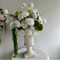 T-FT008 Ventes Flash Boule de fleurs artificielle en soie verte et blanche de 50 cm pour centre de table de mariage
