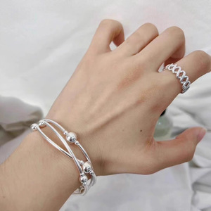 S925 Sterling Silver Geometric Hollow <b>Open</b> <b>Ring</b> Minimalist Index Finger Jewelry Unisex Everyday Wear - Product Image 3