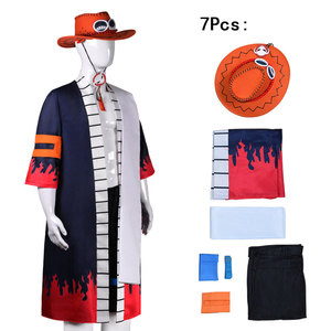 Ensemble Kimono de Cosplay Ace Poing de Feu de pointe pour Hommes Adultes, Tenue Complète d'Anime avec Chapeau et Collier - Product Image 2
