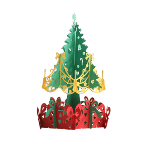 Vente en gros Fabricant en vrac Carte de voeux de Noël 3D <span class=keywords><strong>Pop</strong></span> up Papier à découper créatif Arbre de Noël Petit Festival Célébration - Product Image 4