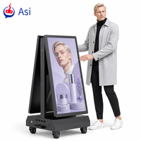 Affichage numérique extérieur portable de 55 pouces à haute luminosité (2000 nits), alimenté par batterie, étanche IP65, avec CMS intégré et design pliable