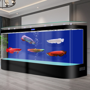 Super Large Office Company <b>Fish</b> <b>Tank</b>, High-End Floor Standing Hot Curved Glass Goldfish <b>Tank</b> - Product Image 4