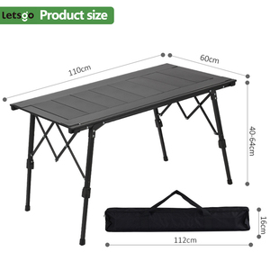 <span class=keywords><strong>Table</strong></span> <span class=keywords><strong>pliante</strong></span> d'extérieur IGT à roulettes, très vendue, avec hauteur réglable et <span class=keywords><strong>pieds</strong></span> antidérapants pour le <span class=keywords><strong>camping</strong></span> tout-terrain et les pique-niques - Product Image 3