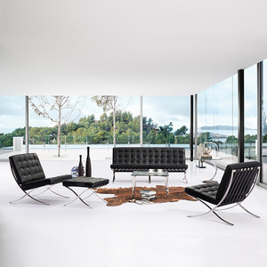 Sillón Clásico <span class=keywords><strong>Barcelona</strong></span> de Venta Directa de Fábrica, Estructura Curva de Acero Inoxidable, Sillón Individual de Descanso para Villa, Hotel u Oficina - Product Image 6
