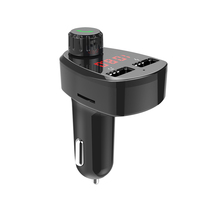 Modulador FM BT para Auto G13 con Perilla Giratoria, Puertos USB Dobles de 2.4A, Compatible con Tarjeta TF, Reproductor MP3 para Auto con Música HI-FI sin Pérdidas