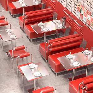 Ensemble de chaises de table en acier inoxydable de style industriel pour restaurants fast-food <span class=keywords><strong>barbecue</strong></span> salle à manger bistros écoles hôtels modernes - Product Image 1