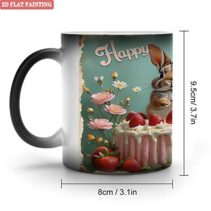 Heat Changing Mug 11oz Frosted Black Ceramic Magic Daily Use <b>Cup</b> <b>Easter</b> Design - Product Image 1