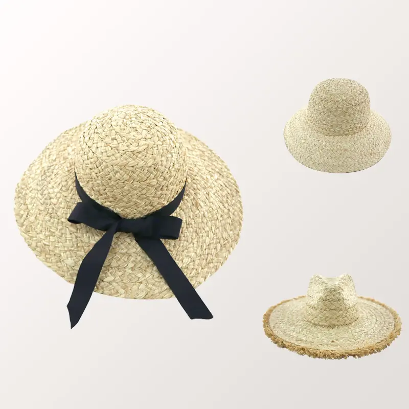 2023 nuevo diseño sombreros de hierba de rafia natural casual playa montañismo viajes sombreros de paja para unisex