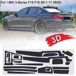 19 piezas RHD para BMW Serie 5 F10 F18 2011-2017, Adhesivos para el Tablero Interior del Coche con Patrón de Fibra de Carbono Brillante/3D Mate - Product Image 4