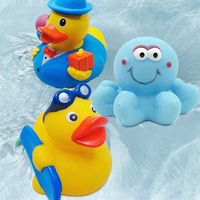 Jouets de bain de canard jaune flottant en PVC de qualité alimentaire OEM pour enfants, cadeaux de piscine, jouets de douche