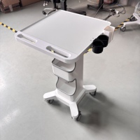 Chariot mobile moderne pour ordinateur portable d'hôpital avec support pour scanner buccal et endoscope pour une utilisation complète en salle de sport