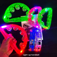 Led Light up Musical Wedding Tambourine Led Rattle 7 Colors Handheld Percussion Instrument Nightclub Supplies for Party Gifts