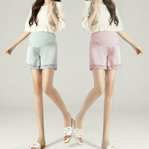 Short de maternité décontracté taille haute en dentelle mince vêtements d'extérieur amples soutien du ventre vêtements de sécurité à la mode pour les femmes enceintes - Product Image 3