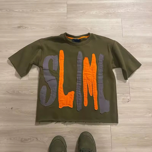 Venta al por mayor personalizado 100% algodón camiseta de manga corta Slim Fit ácido lavado desgastado bordado camiseta hombres - Product Image 3