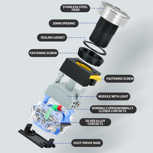 Interrupteur indicateur de puissance réinitialisable de 30 mm avec lumière et interrupteur autobloquant GQ38-11DS - Composants de haute qualité pour une utilisation sûre - Product Image 4