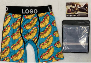ELHIKO Boxer da <span class=keywords><strong>Uomo</strong></span> Traspiranti con Logo Personalizzato, Stampa Integrale, Vita Alta, in Maglia - Product Image 4
