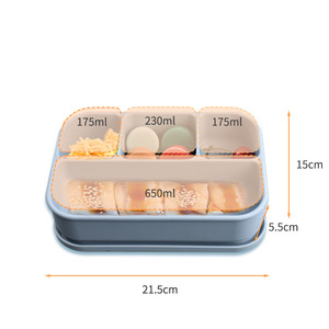 Fiambrera de silicona sin BPA, apto para lavavajillas, microondas, caja de aperitivos para niños, contenedor reutilizable para alimentos para bebés - Product Image 4