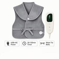 Gilet chauffant électrique, enveloppant pour épaules, cou et dos, avec thérapie par compresse chaude, soulagement de la douleur, 6 niveaux, minuterie, en peluche