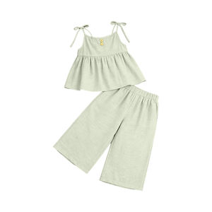 Précommande MOQ 5 Ensemble Haut à Bretelles et Pantalon Imprimé Fêtes pour Filles, Vêtements en Coton Biologique Doux, Vente en Gros, Nouveauté Usine de Vêtements pour Enfants - Product Image 6