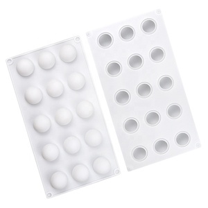 15/35 lỗ hình bán nguyệt bóng Silicone Khuôn mousse sô cô la 3D Vòng bóng Silicone Baking khuôn mẫu cho bánh tráng miệng Bánh <span class=keywords><strong>Jello</strong></span> - Product Image 3