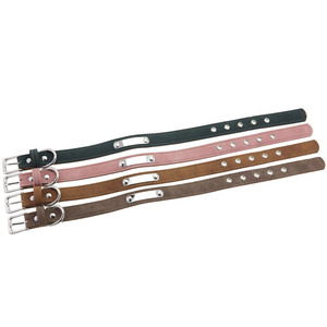 Vintage Matte PU Leather <b>Dog</b> Cat <b>Collar</b> with Stainless Steel Engraved ID Tag Durable Adjustable Pet Neck <b>Collar</b> for <b>Small</b> - Product Image 2