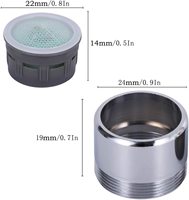 Aérateur de robinet à double filetage à faible débit 0.5 Gpm-Cuisine et salle de bain