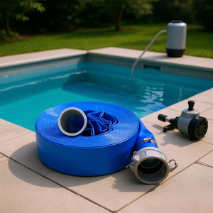 Manguera para Piscina de 3 Pulgadas x 100 Pies, Azul, PVC, Plana, Resistente, para Retrolavado y Descarga de Agua de Piscinas - Product Image 2