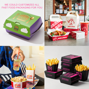 Tùy Chỉnh In Takeaway Chiên Gà Burger Hộp Giấy Cá Và Khoai Tây Chiên Khoai Tây Chiên Đường Phố Snack Bao Bì Thực Phẩm Hộp Cho Thức Ăn Nhanh - Product Image 2