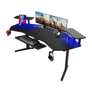 Groothandel Op Maat Grote Luxe Moderne Zwarte Koolstofvezel Desktop Speeltafel Rgb Led Esports <span class=keywords><strong>Computer</strong></span> Speeltafel - Product Image 1