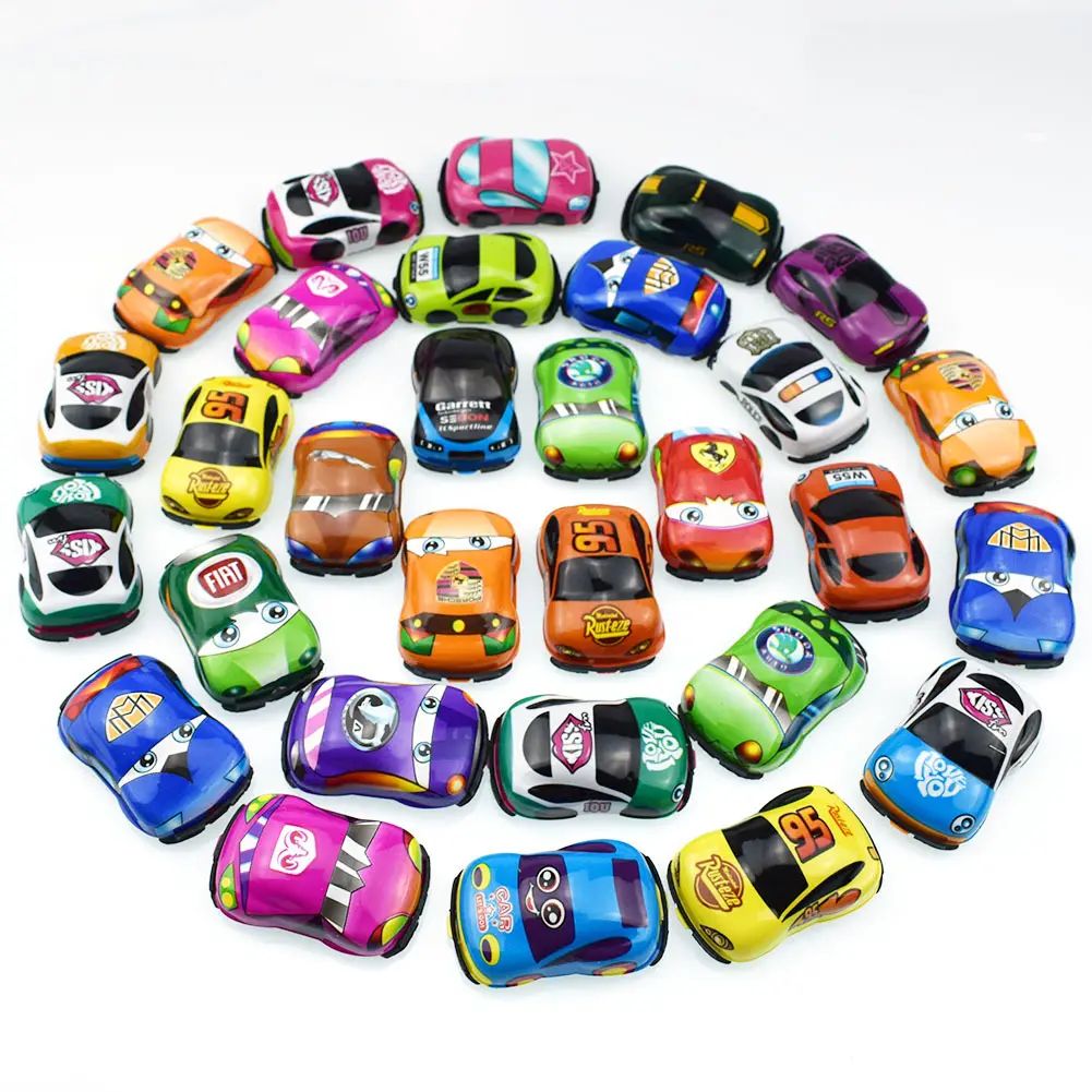 2023 nuovo Design Cartoon Plastic Car Model Mini Soft Shell Pull Back Car Multi Styles Toy Car per bambini Toy