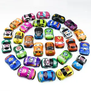 2023新设计卡通塑料汽车模型迷你软壳拉回车多款儿童玩具玩具车