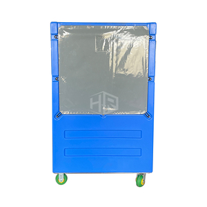Rotomolding, carrito de lavandería personalizado de fábrica para Hospital, Hotel, carrito de camión de lavandería de plástico, carrito de jaula alta con ruedas - Product Image 2