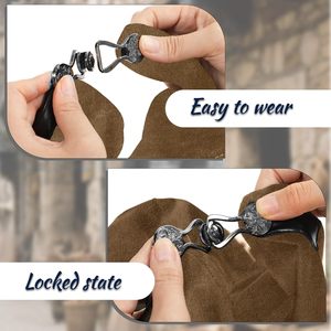 JoyFuncos – Cape médiévale avec capuche, ceinture viking en velours, protège-bras en cuir, kit de costume pour hommes adultes - Product Image 4